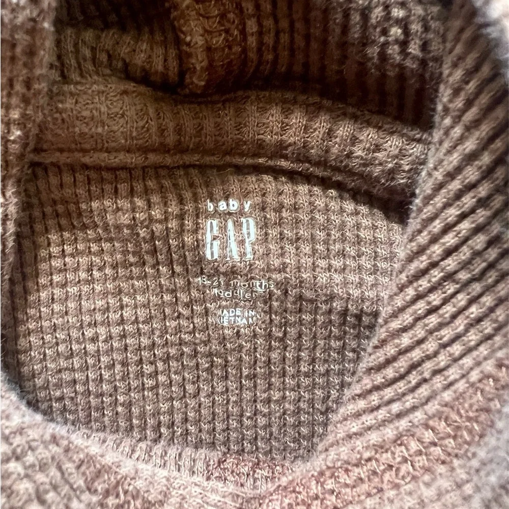 Baby Gap Boys Brown Waffle Knit Hoodie | 18-24 M